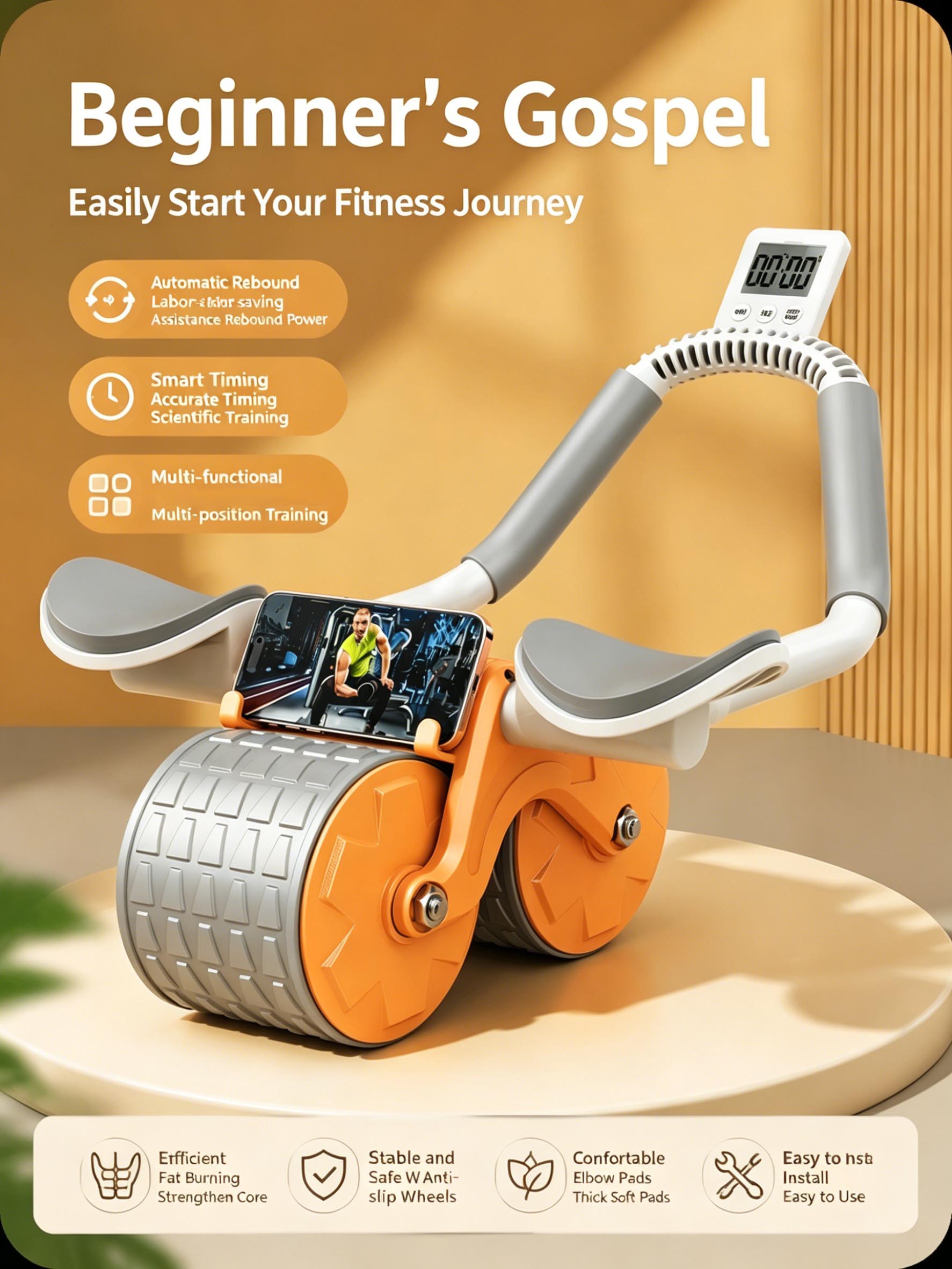 Ab Roller Wheel With Elbow Support - Elbow Support Abdominal Roller Automatic Rebound
