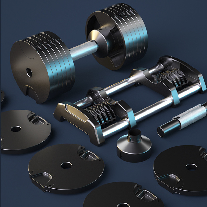 Adjustable Dumbbell Pair 40Kg - Single 20kg Increment 4kg Adjustable Dumbbell