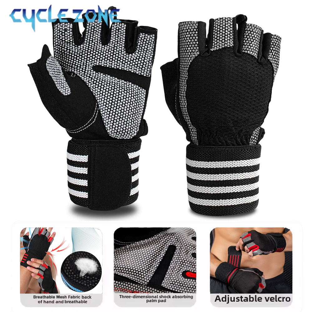 Wrist Wraps Weightlifting Support - 1 Pair Half Finger Gym Fitness