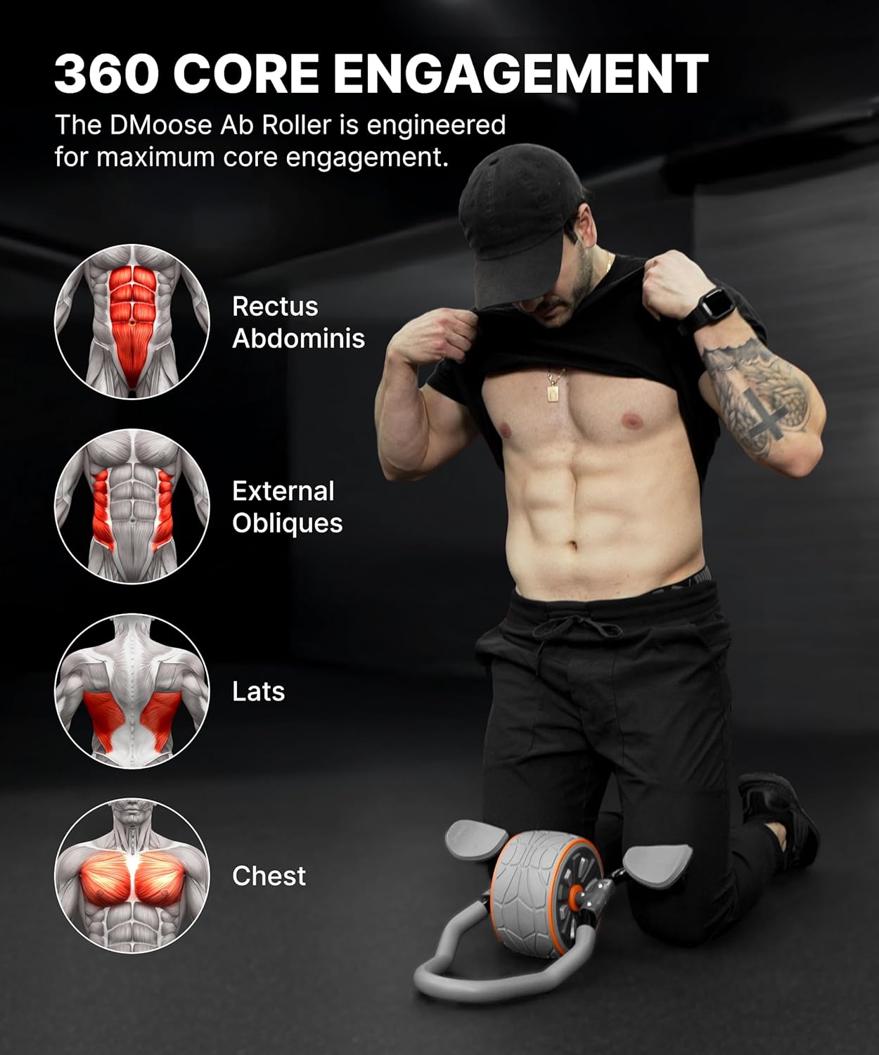 DMoose Fitness Ab Roller Wheel - Ab Roller Wheel With Elbow Support 评论和价格
