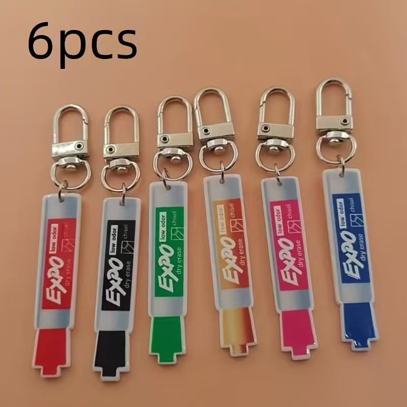 6pcs acrylic pen keychain, all - Hiking 评论和价格